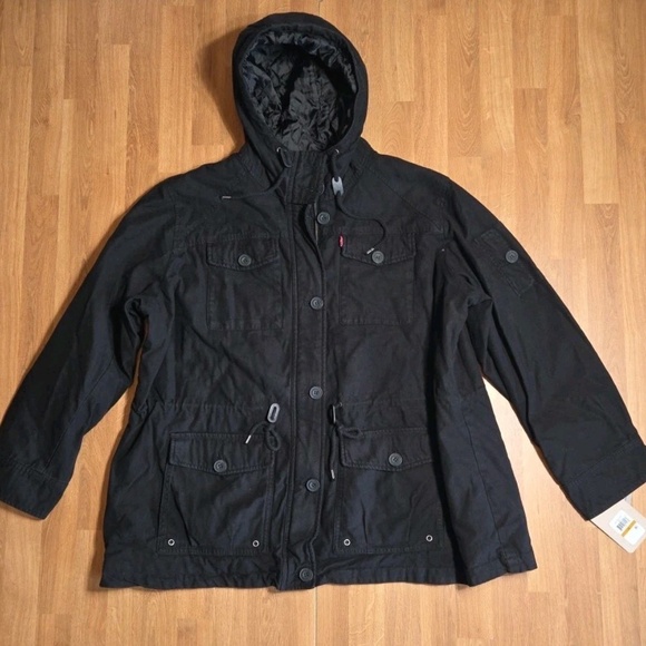 Levi's Jackets & Blazers - Levi's Women's 3X Cotton Hooded Field Jacket Military Black Hunter Outdoor